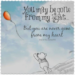 A Winnie the Pooh grief quote image with a blue background. The is a red balloon drifting up to the sky away from Pooh bear who is looking after it. The quote says:'you may be gone from my sight but you are never gone from my heart.'