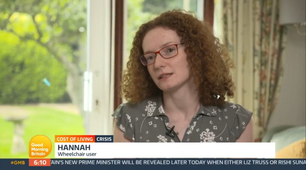 Hannah speaking on Good Morning Britain.
